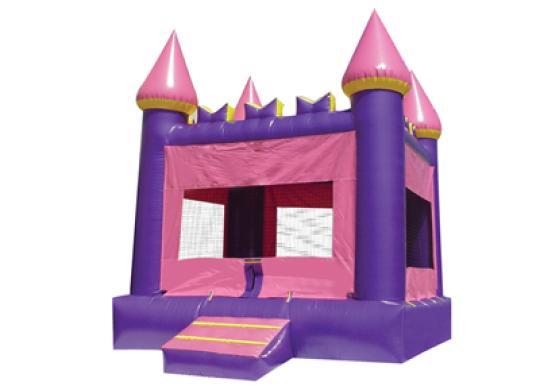 pink castle bounce house