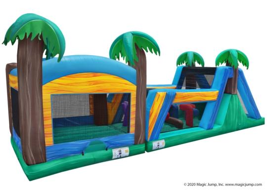45' Tropical Bounce Obstacle Course